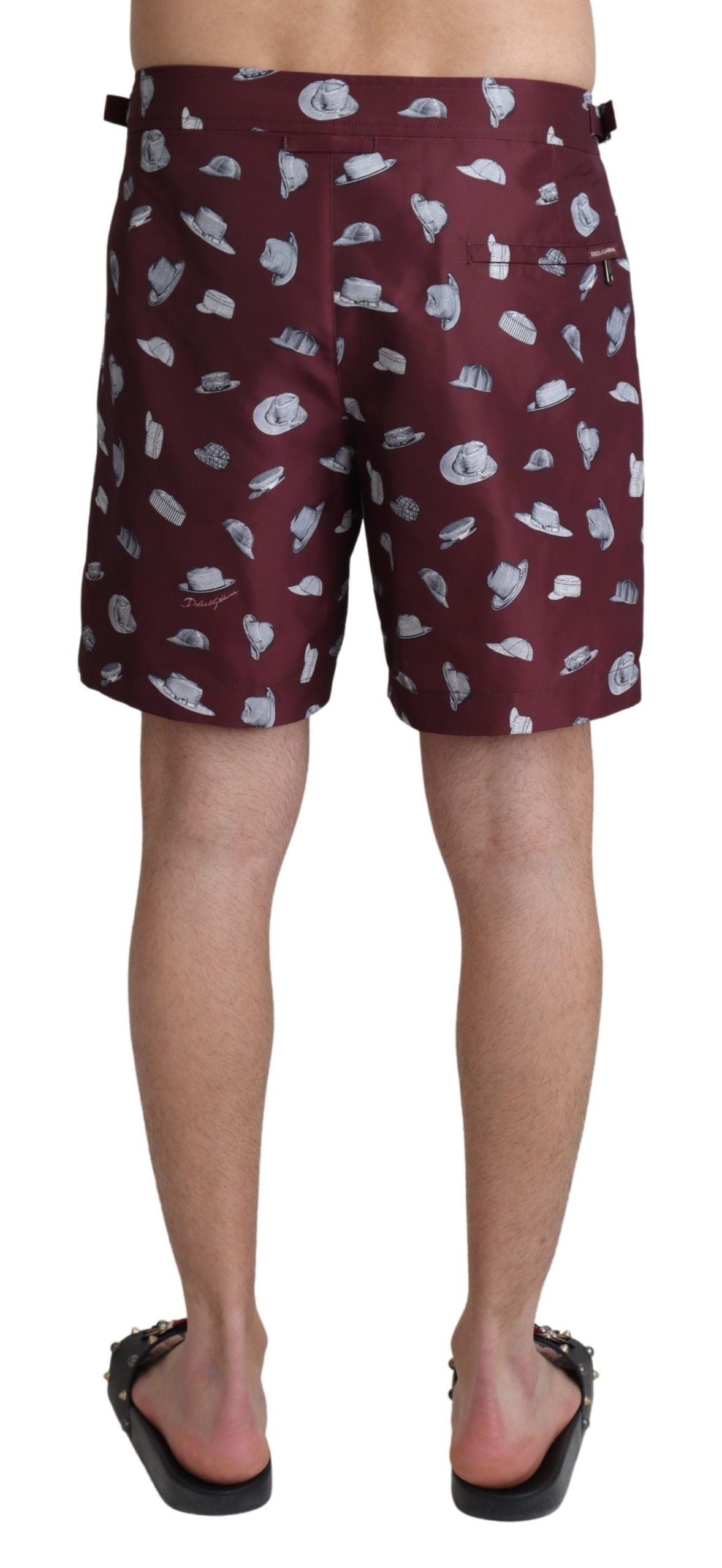 Shorts de bain Dolce & Gabbana marron à imprimé chapeaux