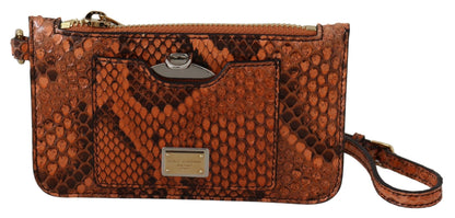 Dolce & Gabbana Porte-monnaie en cuir marron avec miroir AGNESE