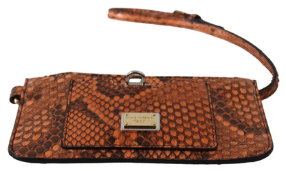 Dolce & Gabbana Porte-monnaie en cuir marron avec miroir AGNESE