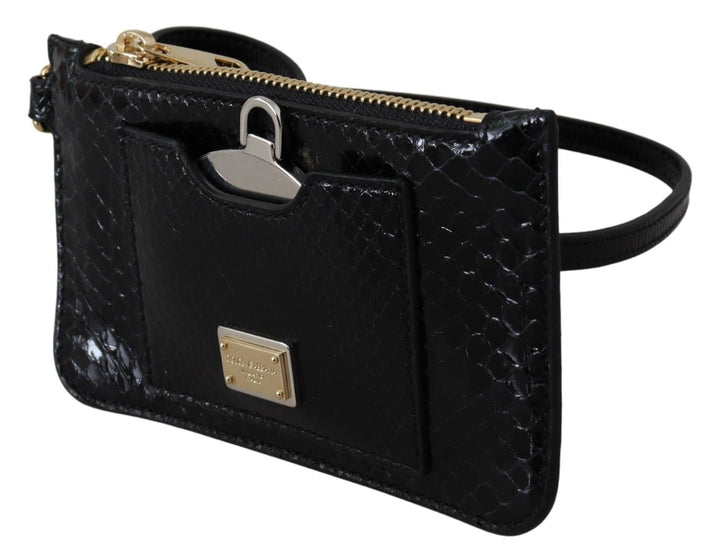 Monedero de piel negro Dolce & Gabbana con espejo y cartera Agnese