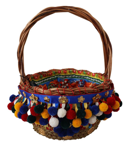 Sac cabas Dolce & Gabbana Agnese en coton multicolore orné