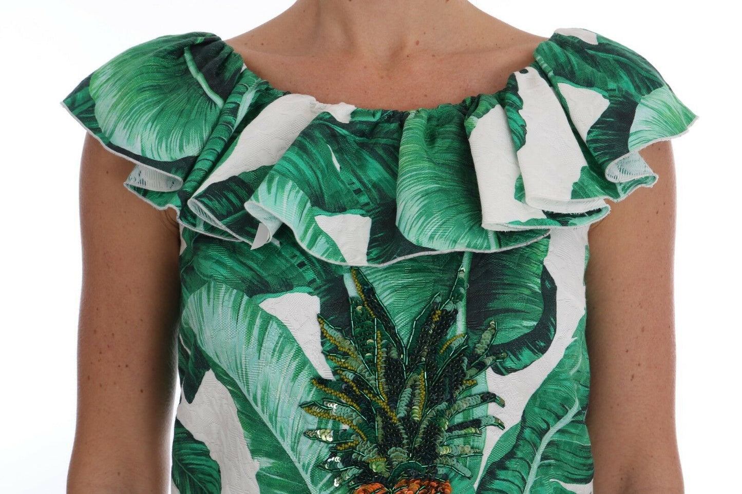 Haut-blouse Dolce & Gabbana en sequins Ananas Banane