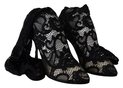 Chaussures Escarpins Bottines Dolce & Gabbana en dentelle Taormina noire