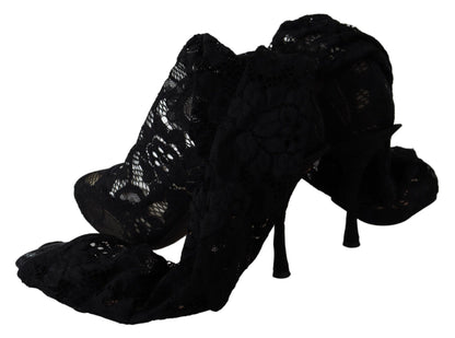 Chaussures Escarpins Bottines Dolce & Gabbana en dentelle Taormina noire