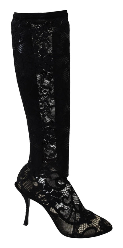 Chaussures Escarpins Bottines Dolce & Gabbana en dentelle Taormina noire