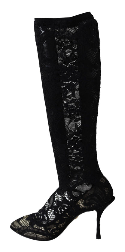 Chaussures Escarpins Bottines Dolce & Gabbana en dentelle Taormina noire