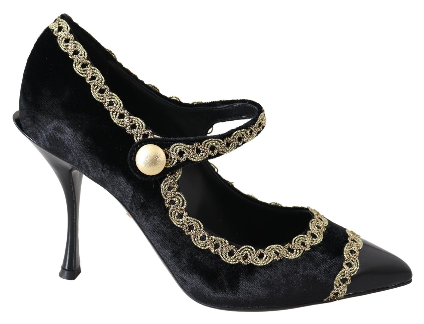 Escarpins Babies Dolce & Gabbana en Velours Noir et Or