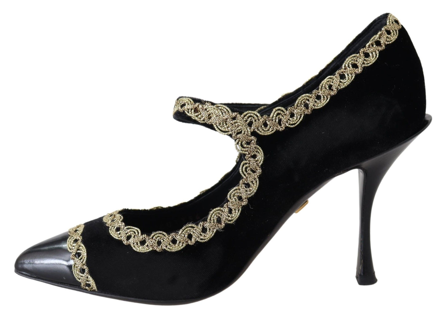 Escarpins Babies Dolce & Gabbana en Velours Noir et Or