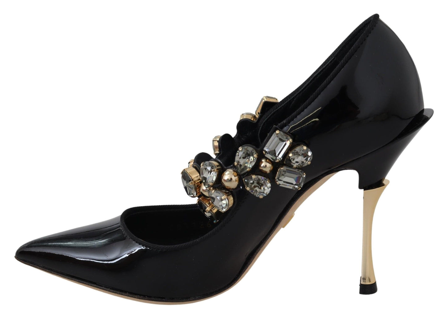 Zapatos de tacón Dolce & Gabbana Mary Jane de cuero negro con cristales