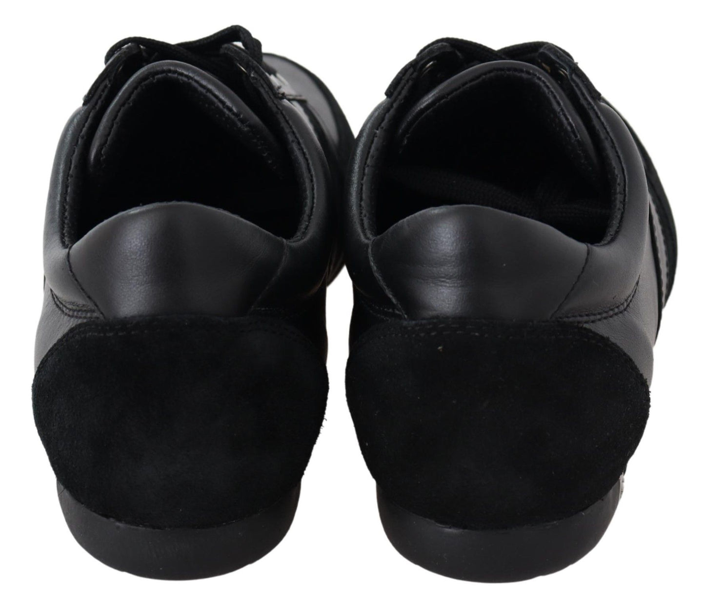 Chaussures Baskets Décontractées en Cuir Noir à Logo Dolce & Gabbana