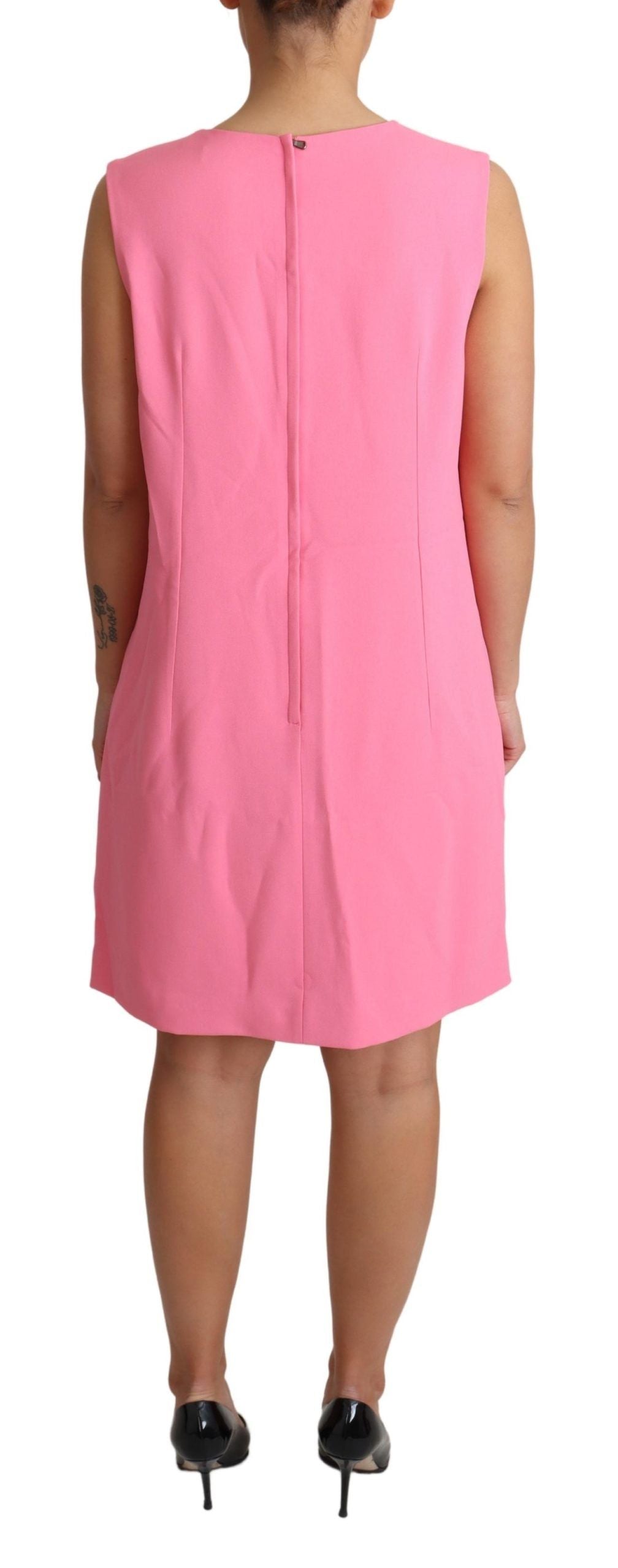 Robe droite rose sans manches longueur genou Dolce & Gabbana