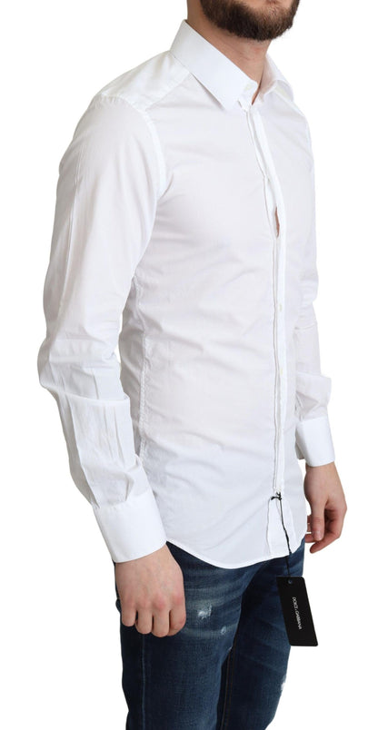 Chemise de cérémonie homme à manches longues en coton blanc Dolce & Gabbana