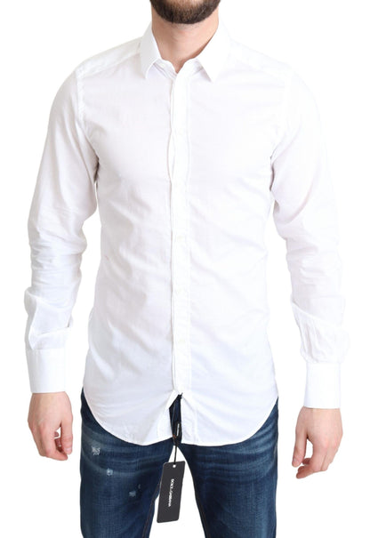 Chemise habillée Dolce & Gabbana en coton blanc à manches longues