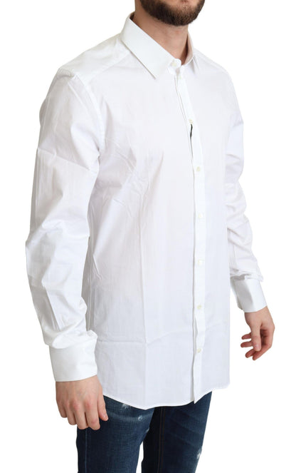 Chemise habillée Dolce & Gabbana en coton stretch blanc pour homme