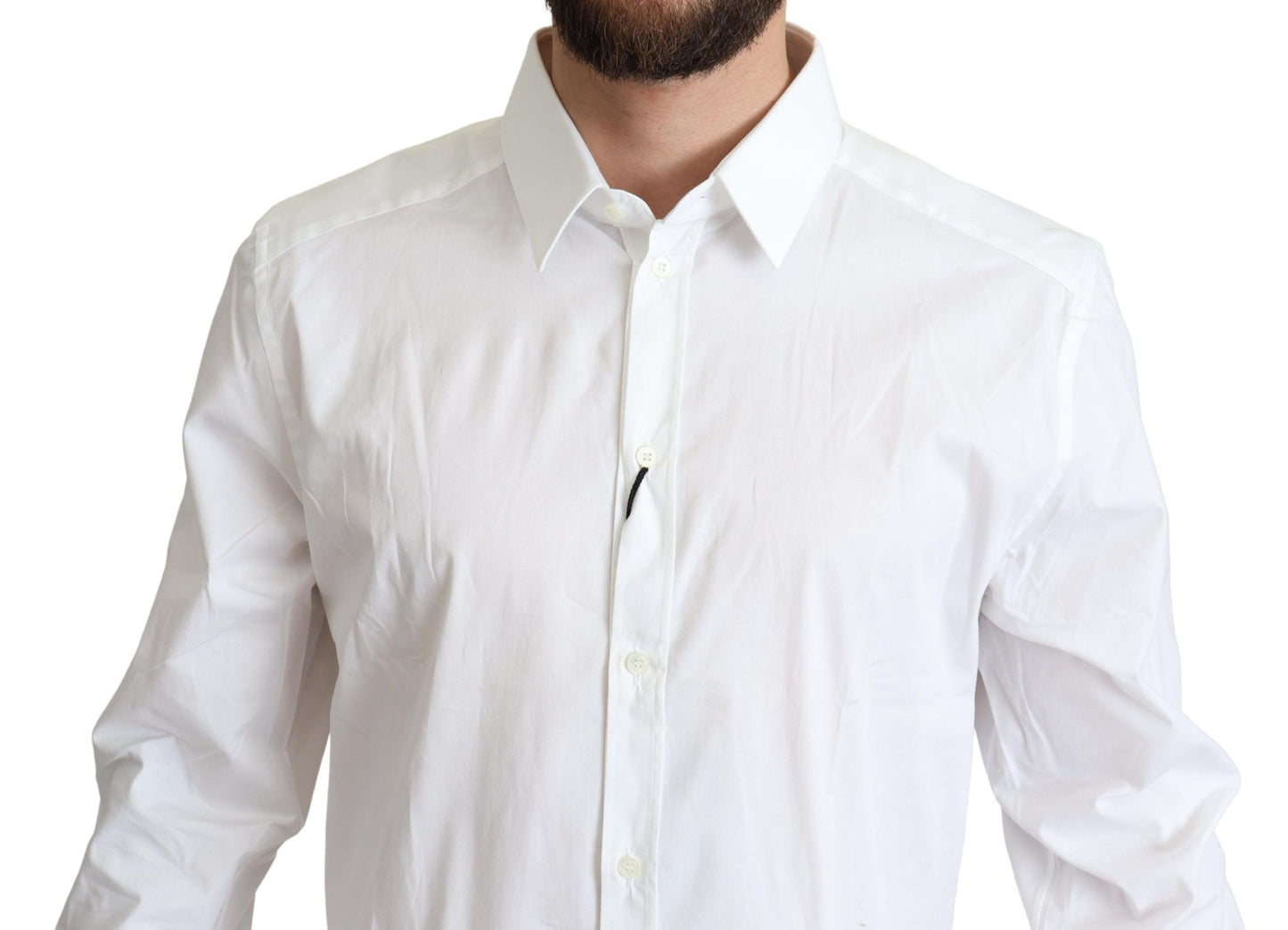 Chemise habillée Dolce & Gabbana en coton stretch blanc pour homme