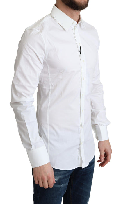Chemise de smoking SICILIA Dolce & Gabbana en coton stretch blanc pour homme