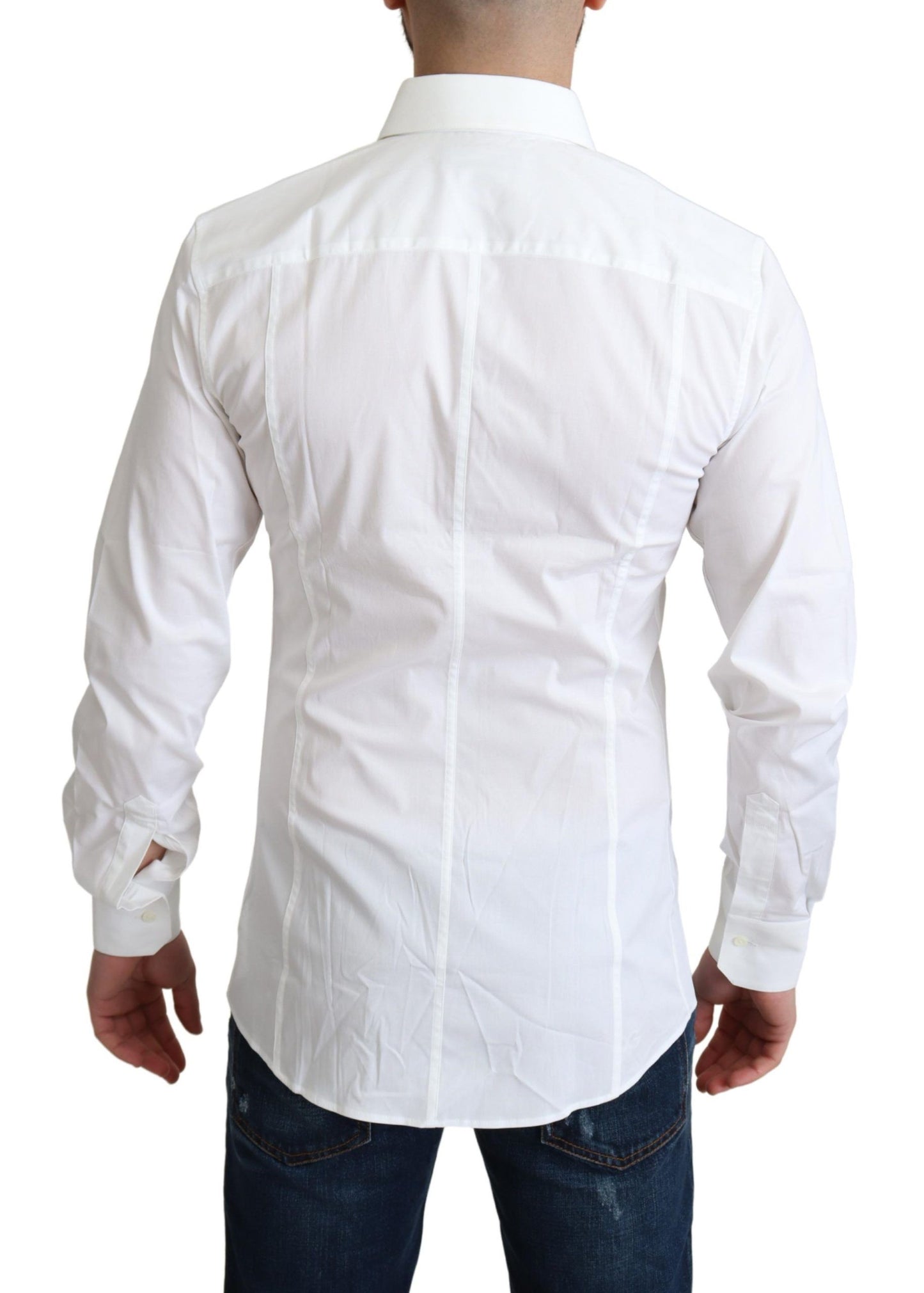 Chemise de smoking SICILIA Dolce & Gabbana en coton stretch blanc pour homme