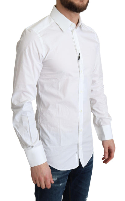 Chemise habillée Dolce & Gabbana en pur coton blanc pour homme