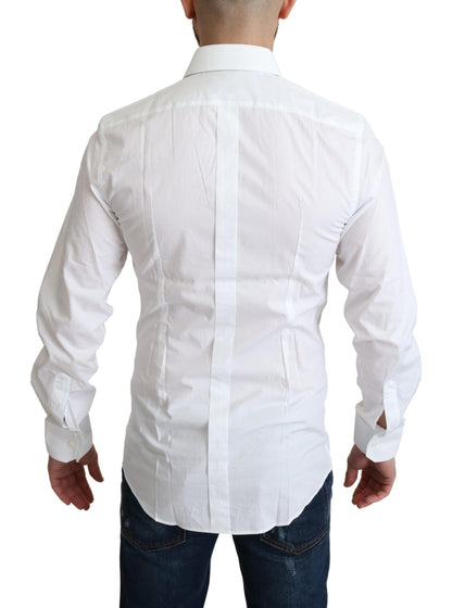 Chemise habillée Dolce & Gabbana en pur coton blanc pour homme