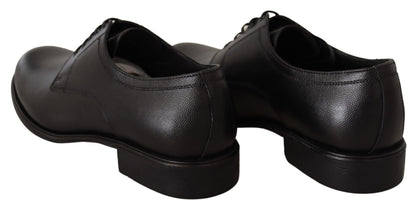 Chaussures Derby Habillées pour Homme en Cuir Noir à Lacets Dolce & Gabbana