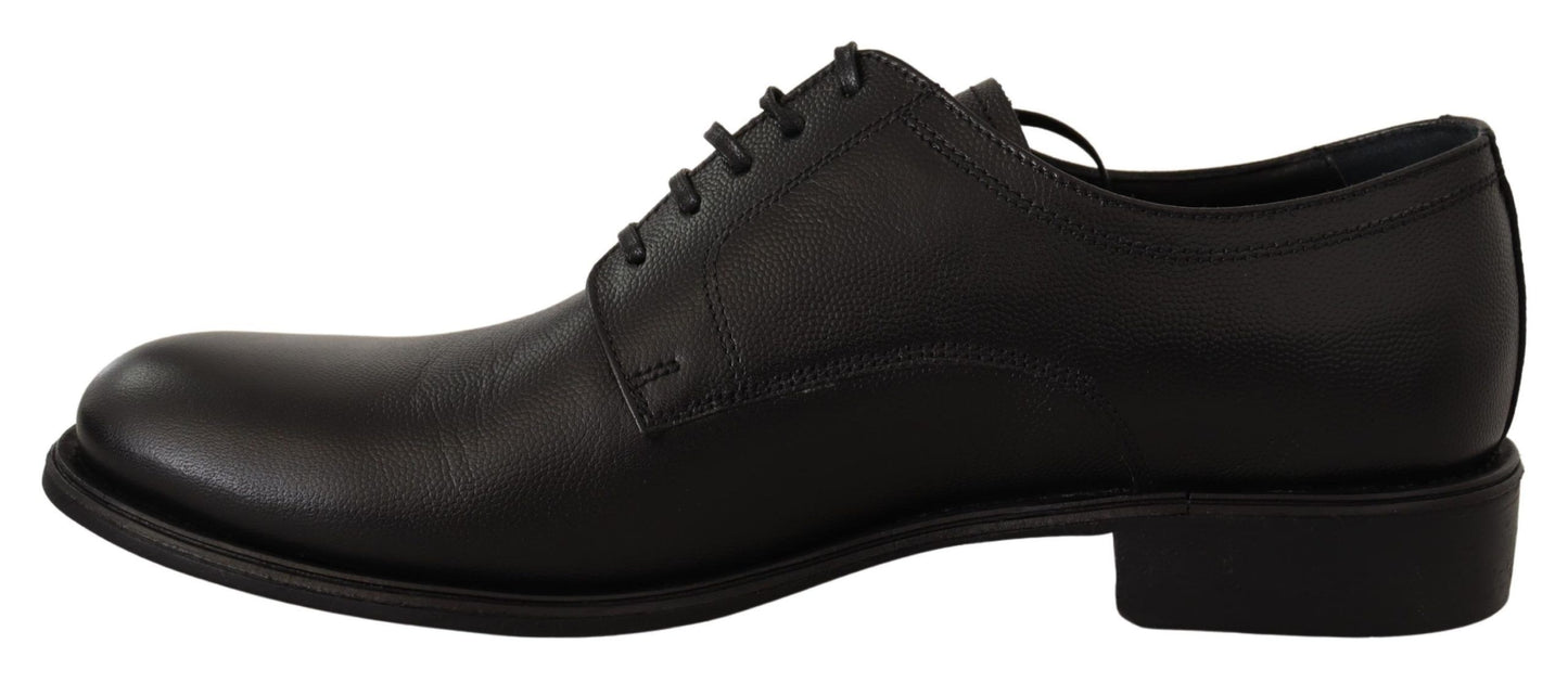 Chaussures Derby Habillées pour Homme en Cuir Noir à Lacets Dolce & Gabbana