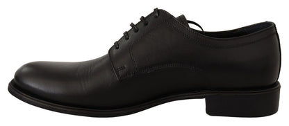 Chaussures Derby Habillées pour Homme en Cuir Noir à Lacets Dolce & Gabbana