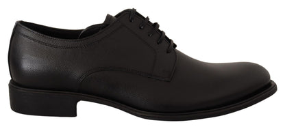 Chaussures Derby Habillées pour Homme en Cuir Noir à Lacets Dolce & Gabbana