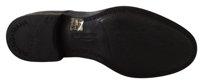 Chaussures Derby Habillées pour Homme en Cuir Noir à Lacets Dolce & Gabbana