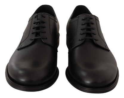 Chaussures Derby Habillées pour Homme en Cuir Noir à Lacets Dolce & Gabbana