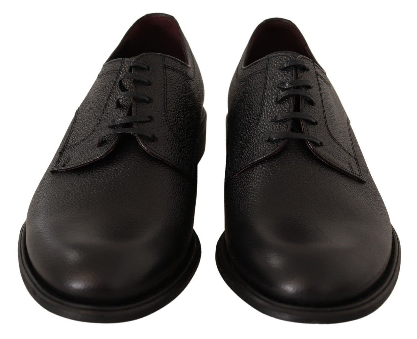 Chaussures Derby habillées pour hommes en cuir noir à lacets Dolce & Gabbana