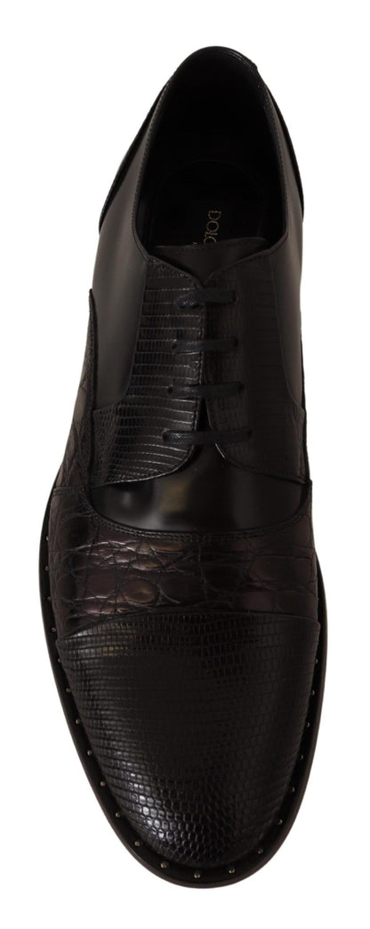 Chaussures habillées Dolce & Gabbana en cuir noir peaux exotiques
