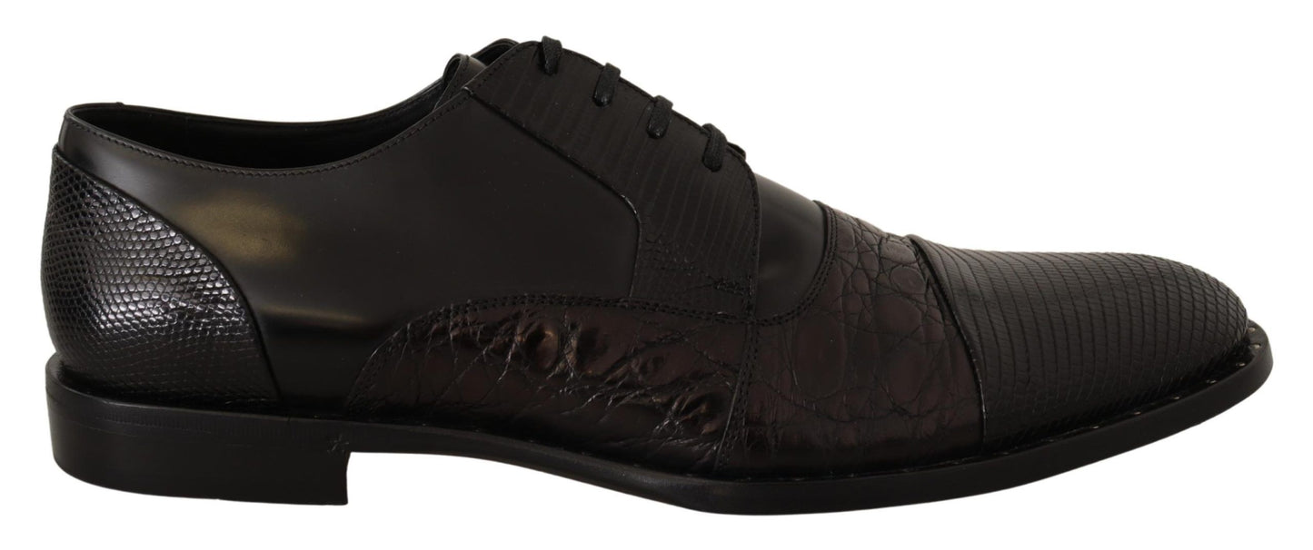 Chaussures habillées Dolce & Gabbana en cuir noir peaux exotiques