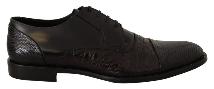 Zapatos de vestir Dolce & Gabbana de piel negra con pieles exóticas