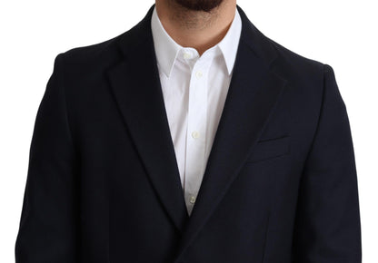 Manteau Veste Bleu Foncé en Laine à Simple Boutonnage Dolce & Gabbana
