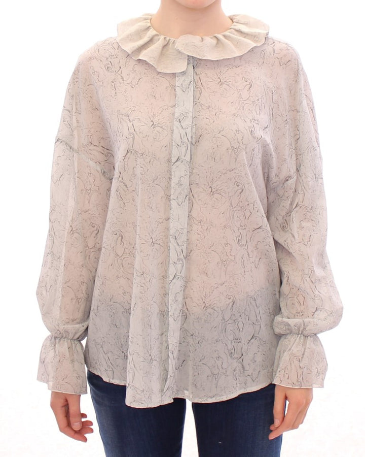 Vika Gazinskaya Blue Cotton Blouse Tunic