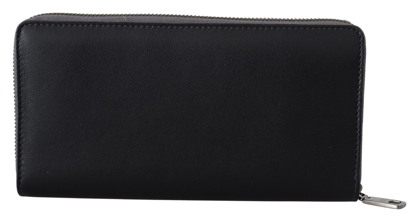 Portefeuille Continental en Cuir à Fermeture Éclair Dolce & Gabbana Noir
