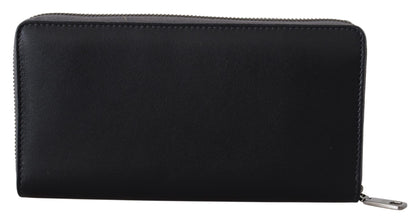Portefeuille Continental en Cuir à Fermeture Éclair Dolce & Gabbana Noir