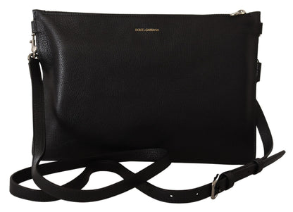 Sac bandoulière en cuir exotique noir Dolce & Gabbana Alta Sartoria