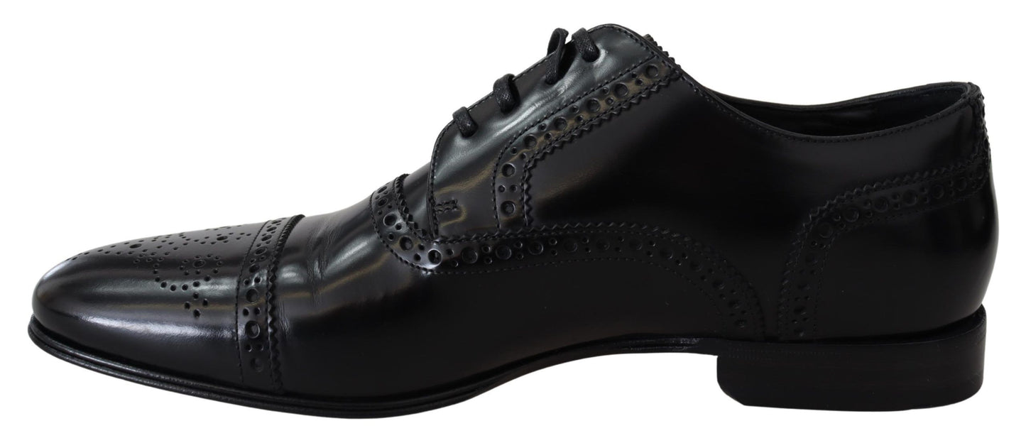 Chaussures Richelieu en cuir noir pour homme Dolce & Gabbana