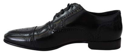 Chaussures Richelieu en cuir noir pour homme Dolce & Gabbana