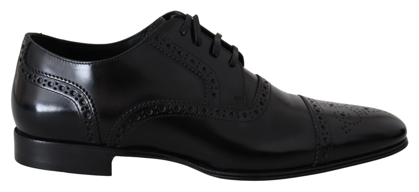 Chaussures Richelieu en cuir noir pour homme Dolce & Gabbana