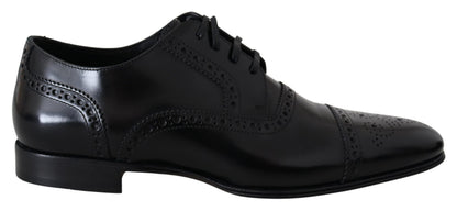 Chaussures Richelieu en cuir noir pour homme Dolce & Gabbana