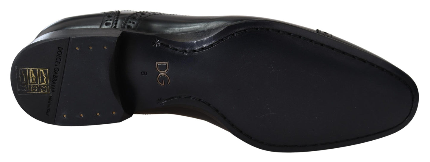 Chaussures Richelieu en cuir noir pour homme Dolce & Gabbana