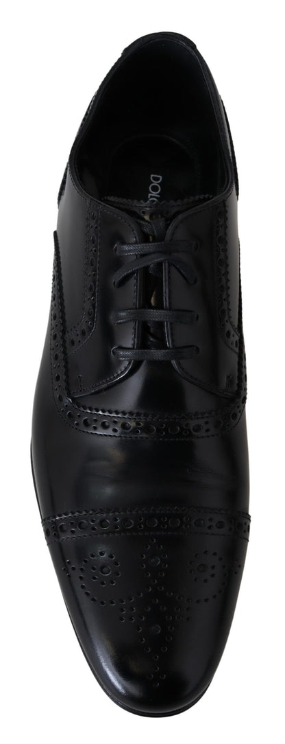 Chaussures Richelieu en cuir noir pour homme Dolce & Gabbana
