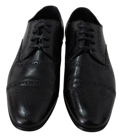 Chaussures Richelieu en cuir noir pour homme Dolce & Gabbana