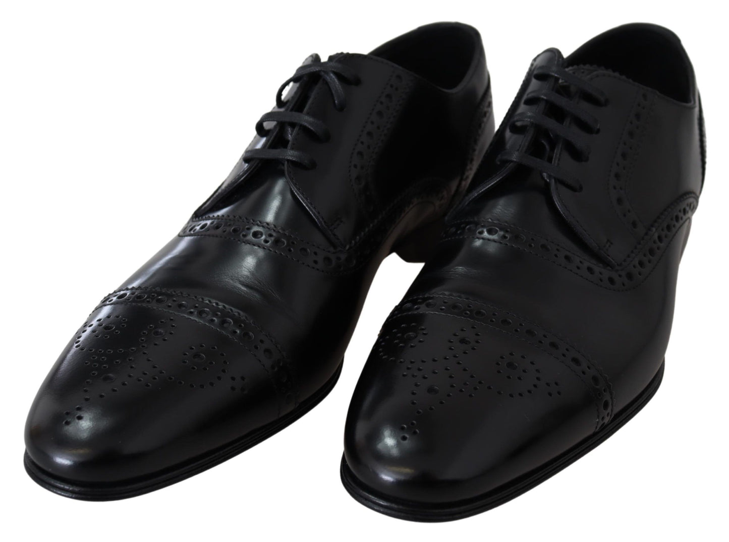 Chaussures Richelieu en cuir noir pour homme Dolce & Gabbana