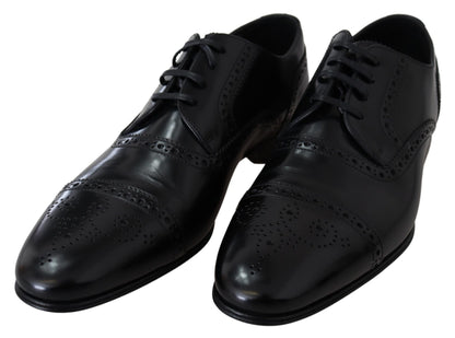 Chaussures Richelieu en cuir noir pour homme Dolce & Gabbana