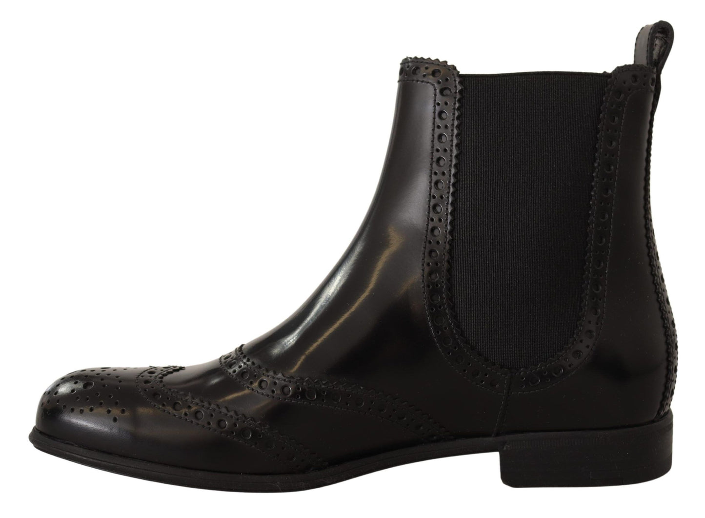 Chaussures bottes plates montantes Dolce & Gabbana en cuir noir