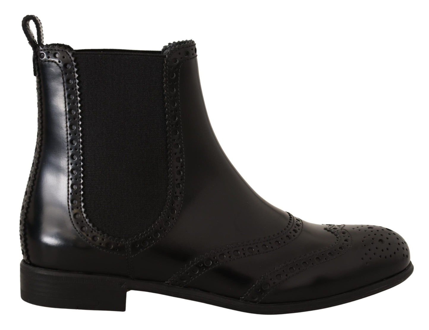 Chaussures bottes plates montantes Dolce & Gabbana en cuir noir