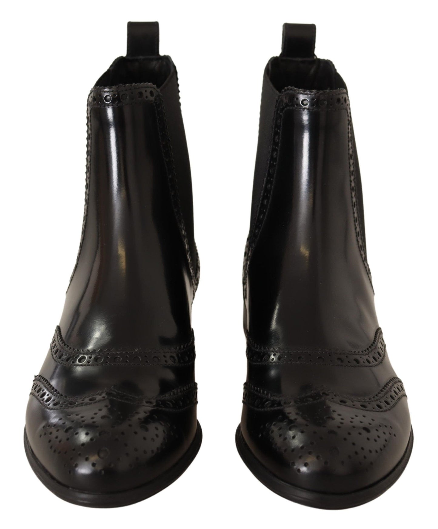 Chaussures bottes plates montantes Dolce & Gabbana en cuir noir